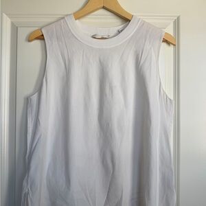 Vince Ribbed White Knit Top